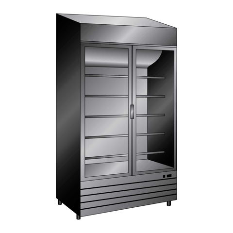 Upright Vertical Fridge - Grey