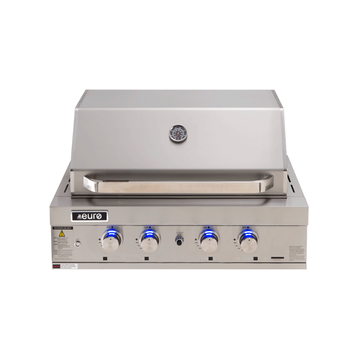 Euro Appliances EAL900RBQ 4 Burner Built-In BBQ + Hood