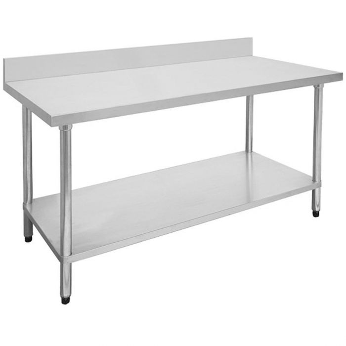 1200-7-WBB Economic 304 Grade Stainless Steel Table with splashback 1200x700x900