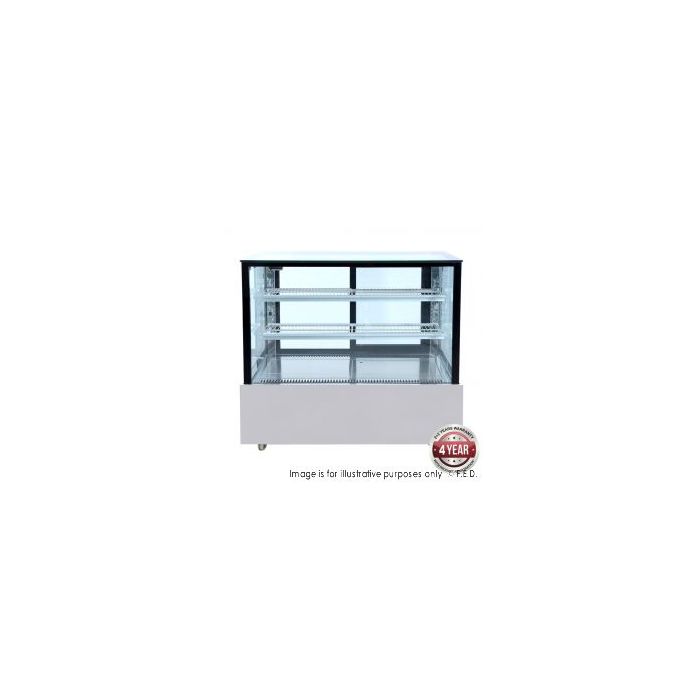 Bonvue SSU120-2XB Black Trim Short Glass Cake Display