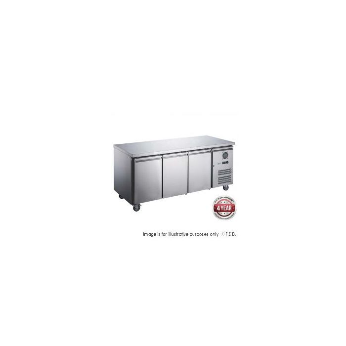 F.E.D X Series XUB7F18S3V Solid 3 Door Bench Freezer