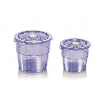 Magic Vac Vacuum Packing Food Preparation ACO 1005 SET OF 2 EXECUTIVE ROUND CANNISTERS COMPLETE 2L 4L