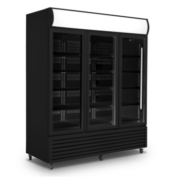 ICCOLD AQGDMF3DB Black 3 Glass Door Display Fridge