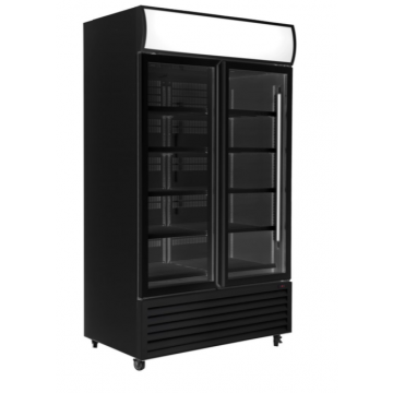 ICCOLD AQGDMF2DB Black 2 Glass Door Display Fridge