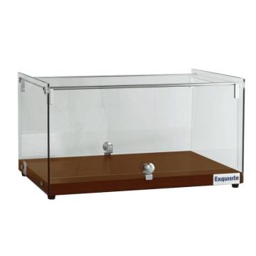 Exquisite CD35W Square Glass Ambient Counter Top Display Cabinet Elegant Walnut Colour