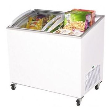 Bromic CF0300ATCG Glass Lid Chest Freezer 264L AngleTopCurved