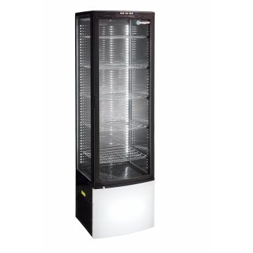 Como Black Floor Standing 4 sided glass display fridge