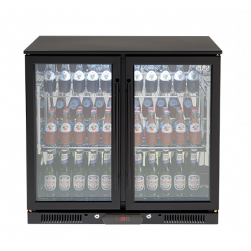 Euro Appliances EA900WFBL Black 2 Glass Door Beverage Cooler