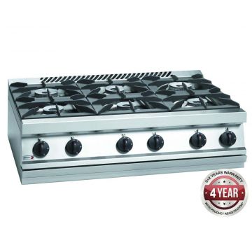 Fagor 700 series natural gas 6 burner SS boiling top CG760H