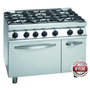 Fagor CG761H 6 burner gas range with gas oven and neutral cabinet