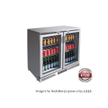 Thermaster SC248SG Stainless Steel 2 Door Drink Cooler