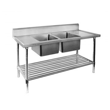 Modular Systems Double Centre Sink Bench with Pot Undershelf DSB72400CA