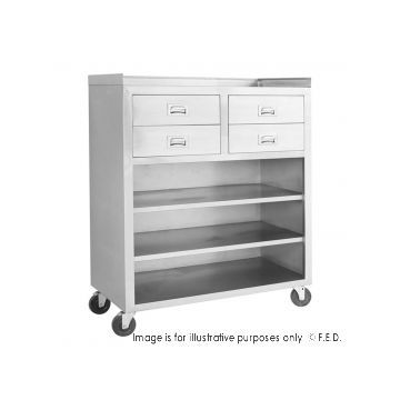 FED MS116 Mobile cabinet with 4 Drawers and 3 Shelves