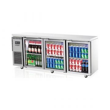 SKIPIO SGR183 Stainless Steel 3 Glass Door Undercounter Fridge