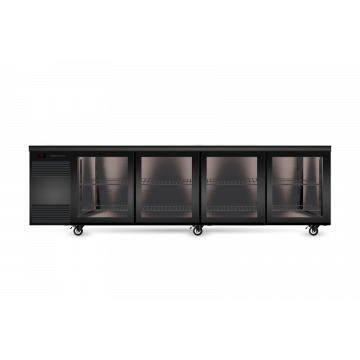 SKOPE SL4GSL Black 4 Glass Sliding Door SlimLine Back Bar Fridge