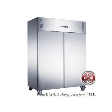 FED XURC1200SFV Stainless Steel 2 Door Upright Fridge