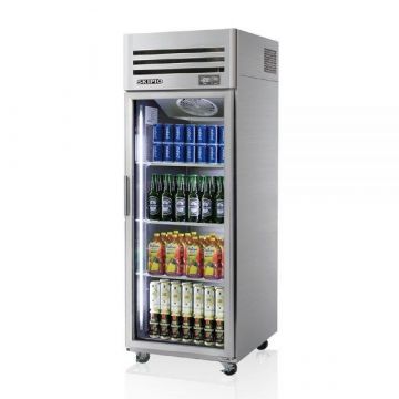 SKIPIO Upright Stainless Steel Glass Door Fridge SRT251G