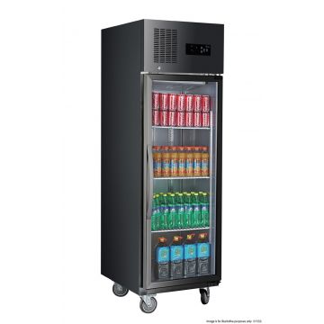 Thermaster SUCG500B Single Door Black Stainless Steel Display Fridge