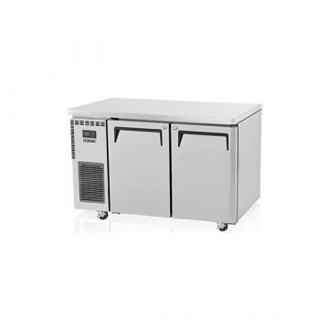 SKIPIO SUF122 Stainless Steel 2 Solid Door Undercounter Freezer