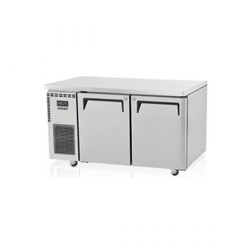 SKIPIO SUF152 Stainless Steel 2 Solid Door Undercounter Freezer