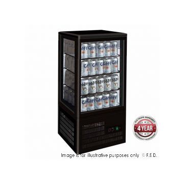 Thermaster TCBD78B 4sided Countertop Display Fridge BLACK