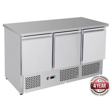 Thermaster GNS1300B Three Door Compact Workbench Fridge