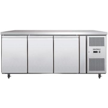 Bromic UBC1795SD 3 door Stainless Solid Door Gastronorm Underbar Fridge