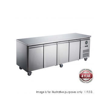 FED X Series XUB6C22S4V Solid 4 Door Bench Fridge