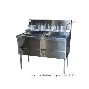 FED Gas Fish Chips Fryer Two Pan Fryer WFS222