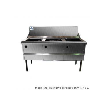 Complete Gas Fish and Chips Fryer Three Fryer WFS318