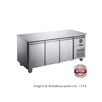 FED X Series XUB7C18S3V Solid 3 Door Bench Fridge